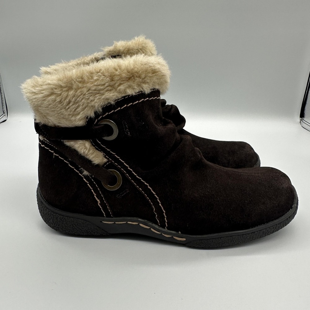 Baretraps Boots Womens Size 6 Brown Leather Faux Fur Ankle Zip Leanna Booties - Picture 3 of 12